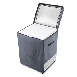Dalema Outdoor Deep Freezer Cover,Heavy Duty 600D 100% Waterproof Chest Freezer Cover,Freezer Covers for Outside 7.0 Cubic Chest Freezer,Top Can Be Opened by Zipper(33"W x 22.5"D x 33.5"H,Grey)