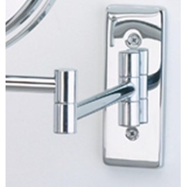 JERDON 6-Inch Two-Sided Swivel Wall Mount Mirror - Makeup Mirror with 5X Magnification & 10-inch Wall Extension - Chrome Finish - Model JP7508C