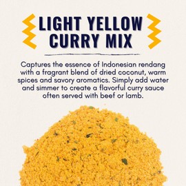 Shawhan Farms Rendang Curry Dry Sauce Mix - Just Add Water - Non-GMO - Savory and Light Yellow Curry Powder - Dairy Free - 4.5 Ounce Jar