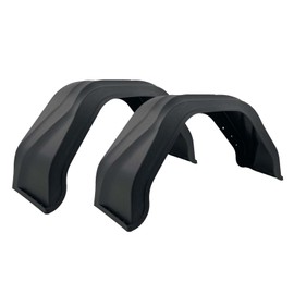 Sturdy Built (2) Black Plastic Single Axle Boat Trailer Fenders 8 1/2 in x 28 1/4 in x 13 in, 26969-2