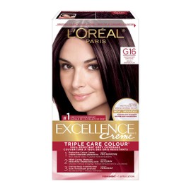 L'Oreal Paris Excellence Crème Permanent Hair Color, G16 Burngundy Brown, 100% Grey Coverage, Hair Dye, 1 EA (Packaging May Vary)