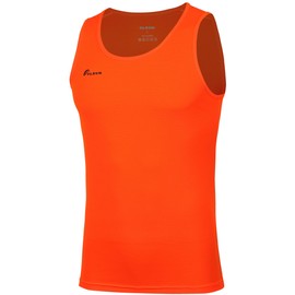 TLRUN Men's Running Tank Top Ultra Lightweight Marathon Singlet Shirts Dry Fit Yoga Workout Sleeveless T-Shirts(X-Large Orange)