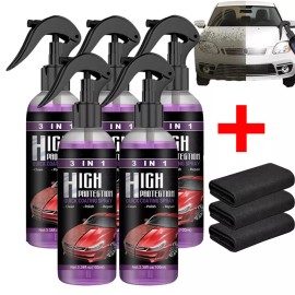 Unbranded 100ML 3 in 1 High Protection Quick Car Coat Ceramic Coating Spray Hydrophobic US - 2* Cleaning Towel
