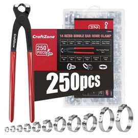 250‑Piece Single‑Ear Stepless Hose Clamp Assortment Kit