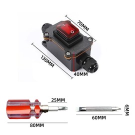 Waterproof Inline Switch 12 V 20 A, Switch, 12 V Waterproof, 12 V Light Switch, Inline Switch, Waterproof, Machine Switch with Screwdriver (Red)