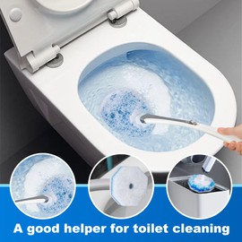 QKEL 50Pcs Disposable Toilet Brush Refills, Compatible with Most Toilet Brushes for Easy Bathroom Cleaning - Disposable Bowl Cleansing Wand Heads