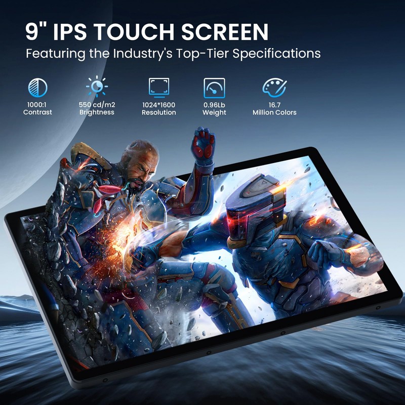 TECXERLLON 9.0" Wireless CarPlay Screen for Car, Android Auto Screen