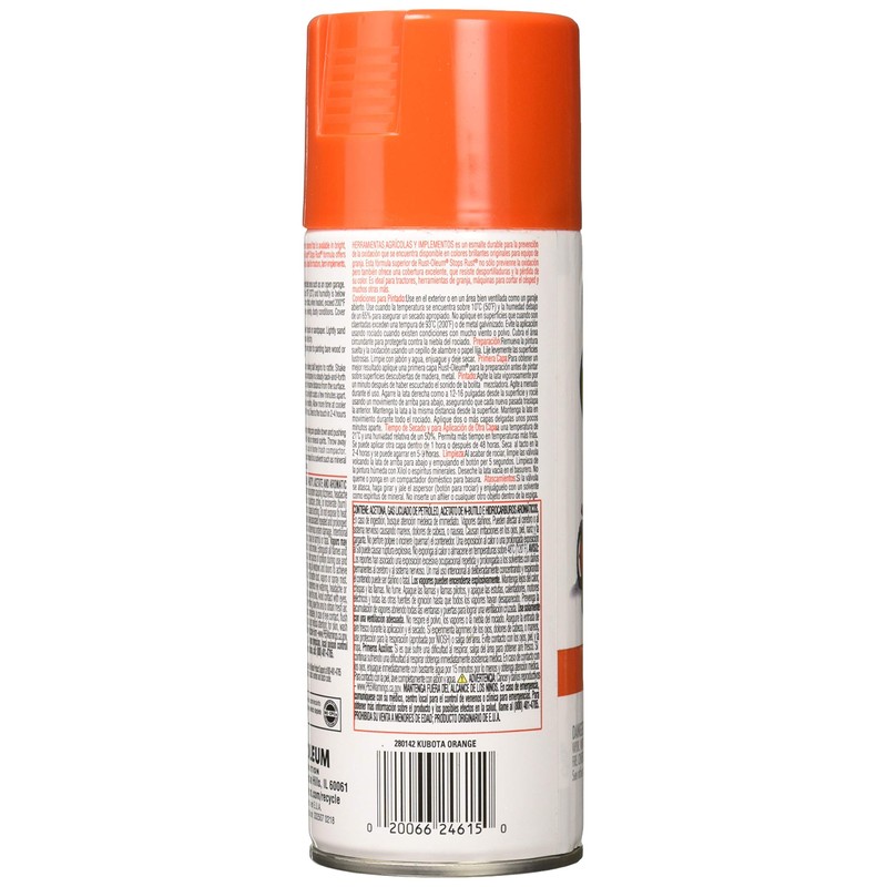 Rust-Oleum RUSTOLEUM 280142 Kubota Orange 12 oz. Farm & Implement