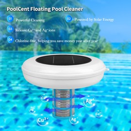 Limpiador de piscinas solar ionizador, con ánodo de cobre, panel grande, mantiene el agua transparente, para piscinas de hasta 22000 galones