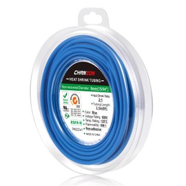 Chanzon 2:1 Ratio 1/4" (6mm) Heat Shrink Tubing 8Ft Roll (2.5M Total Length) Blue Polyolefin Sleeving Wrap Shrinking 2 to 1 1pcs