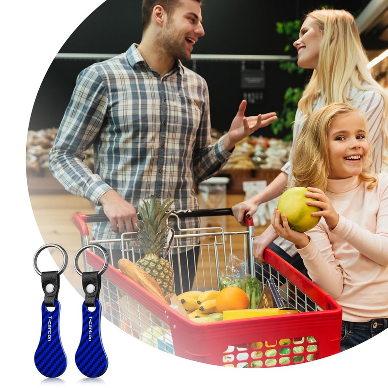 T-carbon Shopping Chip Keyring, Blue 2, Unit size