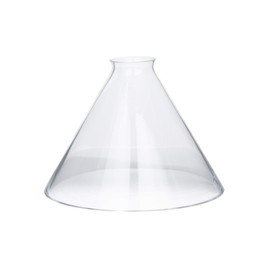 B&P Lamp® Clear Glass Deep Cone Shade with 9 Inch Bottom Diameter and 2 1/4 Inch Top Lipped Fitter