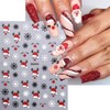 Christmas Nail Art Stickers Snowflake Deer Nail Decals Glitter Red