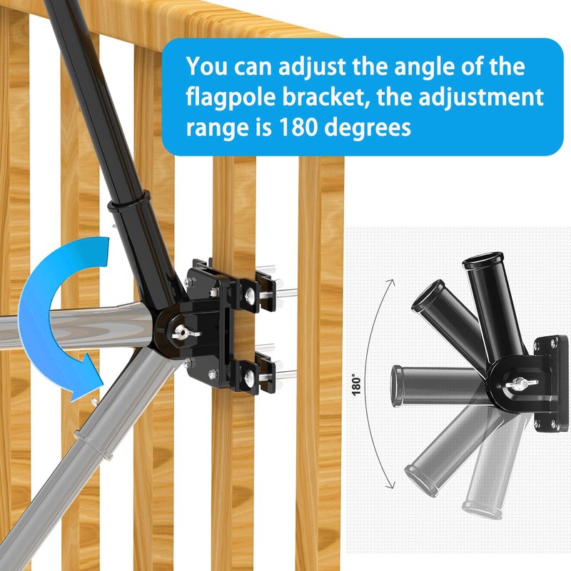 No Drill Flag Pole Holder for Railing,Flag Pole Mount for