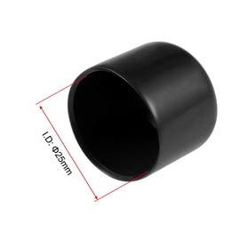 TA-VIGOR 15Pcs Rubber End Caps, 25mm ID Round Flexible Screw End Caps Thread Protectors, Black Vinyl Bolt Covers Rubber Covers for Screws, Tubes, Cables, Wires, etc
