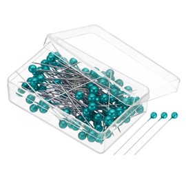 PATIKIL Sewing Pins, 500 Pcs 1.5 Inch Straight Pin with Plastic Pearlized Ball Head for Fabric, Decorative, Jewelry DIY, Craft and Sewing Project, Peacock Blue