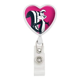 Looney Tunes Pepe Le Pew Heart Lanyard Retractable Reel Badge ID Card Holder