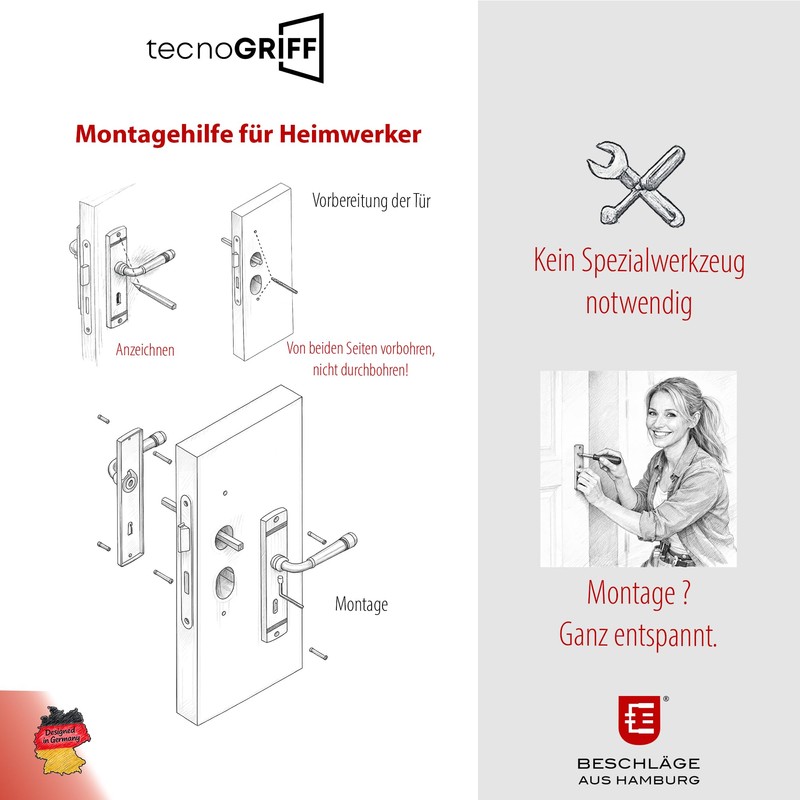 Beschläge Hamburg Emily Art 70-09 MPN PVD PZ Door Handles