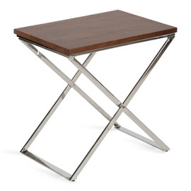 Kate and Laurel Laraway Folding Side Table, 20x14x20, Silver