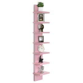 Homaterial 7-Tier Floating Shelves for Wall - Cute Vertical Wall Decor for Makeup Vanity, Small Spaces, Narrow Display Shelf for Bedroom, Perfect for DIY Lovers & Collectors