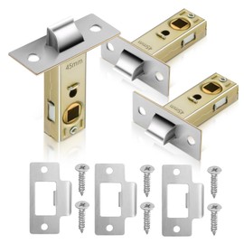 3pcs 45mm Door Latches for Internal Door Lock,Door Locks Internal Doors Latch, Internal Door Latch Door Catches for Internal Doors, Tubular Latch Interior Door Latches, Locks for Doors