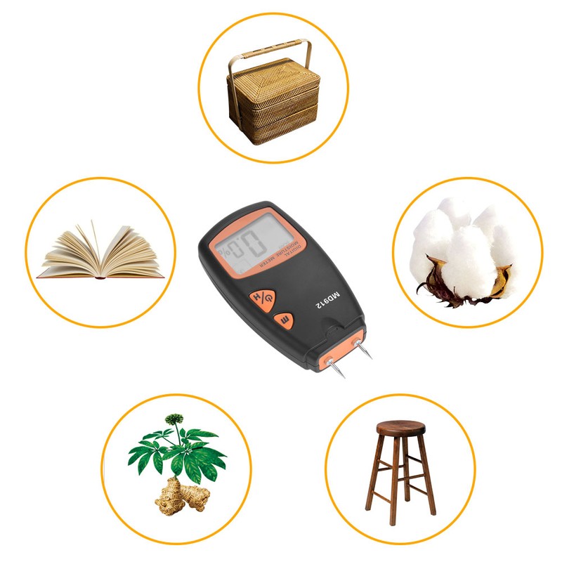 MD912 Digital LCD 2/4 Pin Wood Moisture Meter Detector Timber