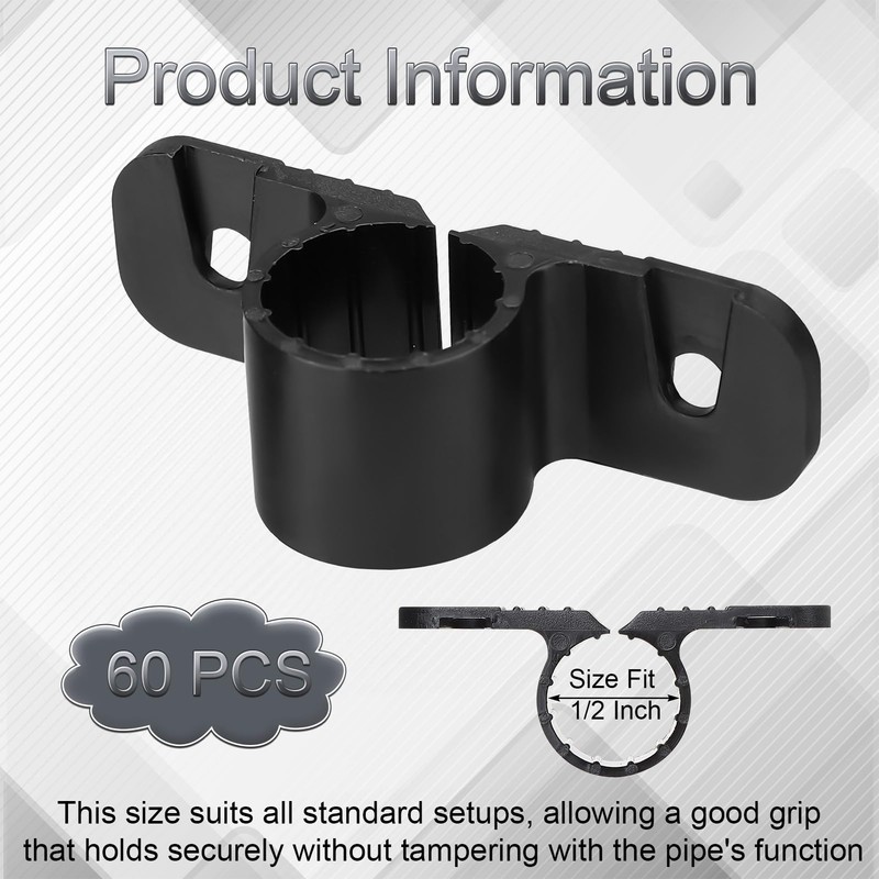 60 Pack 1/2 Inch Pipe Clamp Pipe Suspension Clamp Pex
