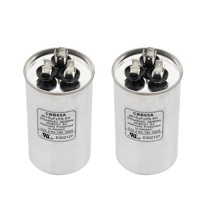 Powswopx 45+5 uF 45/5 MFD ±6% 370V/440VAC CBB65 Dual Run