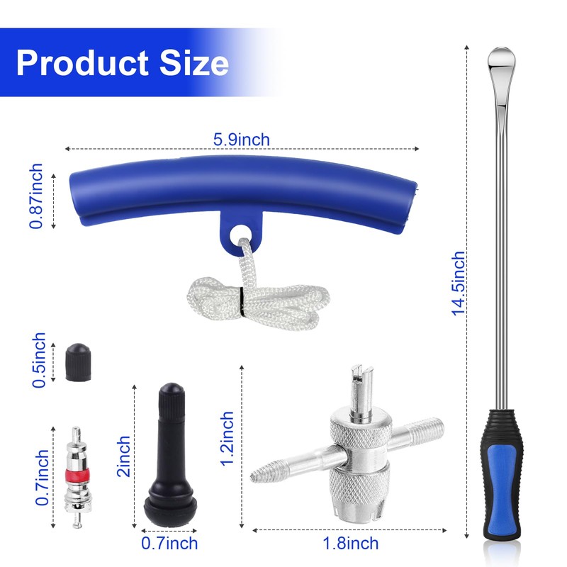 HTOMT 14.5" Tire Spoon Kit, 26pcs Tire Changing Tool for