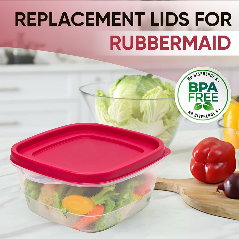 Replacement Lids for Rubbermaid Food Storage Containers - Fits 1/2-Cup