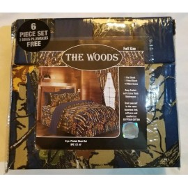 Regal Comfort NAVY BLUE CAMO SHEET SET!! FULL SIZE BEDDING 6 PC CAMOUFLAGE DARK WOODS