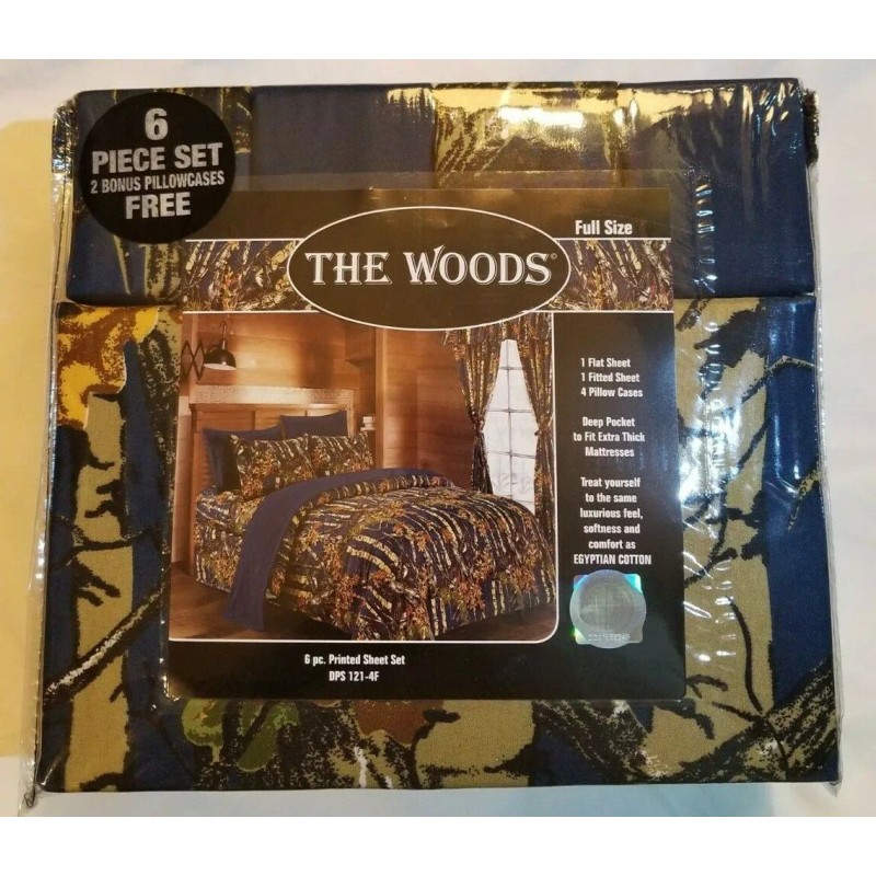 Regal Comfort NAVY BLUE CAMO SHEET SET!! FULL SIZE BEDDING