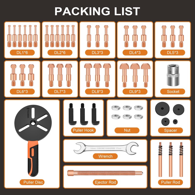 55-in-1 Bearing Puller Kit, Upgraded Heavy-Duty Wheel Bearing Removal Tool
