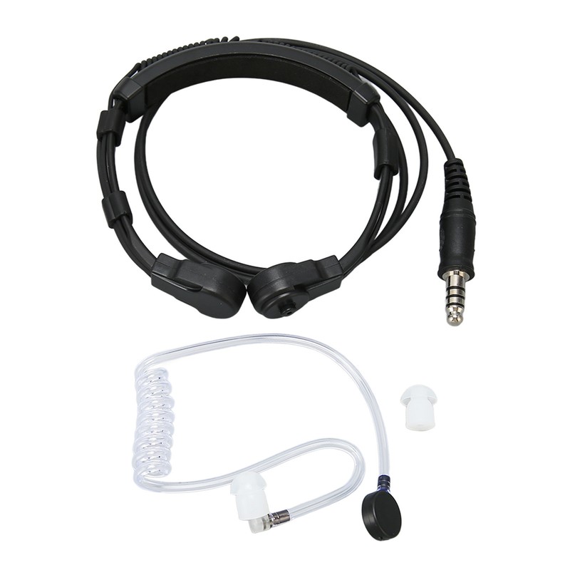 Throat Mic Earpiece 7.1mm Plug with Finger PTT Portable for