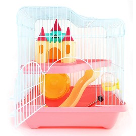 BPS® Hamster Cage Hamster Villa with Wheel, Tunnel and House, 28 x 21 x 31 cm, Colour will be sent at random