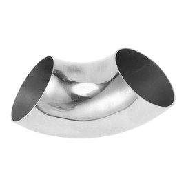 Motoforti 2.5" Inch OD 90 Degree Mandrel Bend Elbow Car Modified Exhaust Pipe Tubing 1.5mm/16GA Thickness 304 Stainless Steel Bend Tube Stair Handrail Piping 63x152x1.5mm