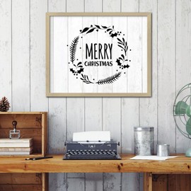 Merry Christmas Wooden Wall Table Sign Personalized Home Home Decor Wooden Signs Custom O Holy Night Wood Framed Printed Sign for Kitchen Bathroom 16x20in