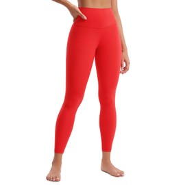 CRZ YOGA Butterluxe High Waisted Lounge Legging 25" - Buttery Soft Workout Yoga Pants for Women Deep Red Large