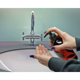3x 500 ml soap dispenser cream dispenser made of plastic for bathroom / WC refillable, pump dispenser disinfection lotion dispenser for liquid soap, shampoo, dishwashing liquid, color: brown / black