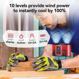 Astaowl 12000mAh Personal Waist Fan, USB Rechargeable Clip The Waist For Working,10 Speed & 23H Cooling and Heatstroke Prevention For Outdoor Travel Camping (Red, 12000mAh)