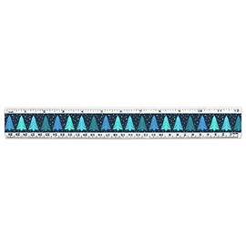 Snowy Christmas Trees Pattern 12 Inch Standard and Metric Plastic Ruler