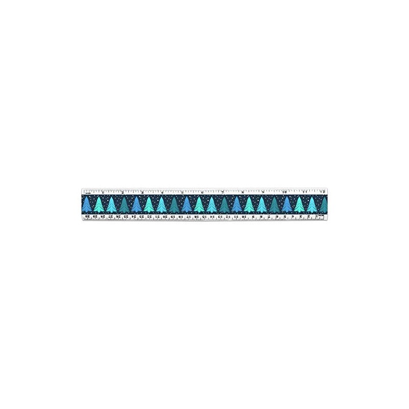 Snowy Christmas Trees Pattern 12 Inch Standard and Metric Plastic