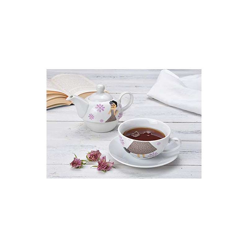 Tea for One Set Woman with Tea Cup (Pot &