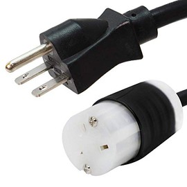NEMA 6-15P to 6-20R Plug Adapter - 1 Foot, 15A/250V, 14 AWG - Iron Box IBX-5857-01