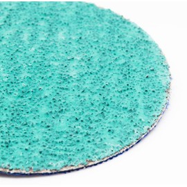 Benchmark Abrasives 3 Inch Sanding Discs Quick Change Green Zirconia, Male R Type Backing - Drill & Die Grinder Sanding Disc for Deburring Polishing Rust Remover for Metal (25 Pack) - 36 Grit