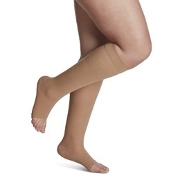SIGVARIS Women’s Style Sheer 780 Open Toe Calf-High Socks 30-40mmHg - Golden - Large Long