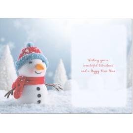 doodlecards Great Granddaughter Christmas Card Snowman Medium Size Christmas Card for Great Granddaughter with Plain Envelope