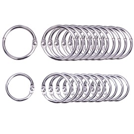 1" & 0.75" Bookbinding Rings Silver Pack of 100