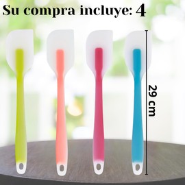 4 Espátulas Miserable Silicon Flexibles Utensilios De Hogaer Para Reposteria, Hornear, Mezclar Y Usar En La Cocina (Grande)