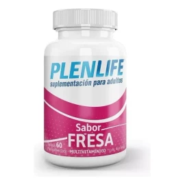 🍓🌈 Plenlife | Tabletas Masticables Multivitamínicas, Sabor Fresa, 60 tabletas 💖✨